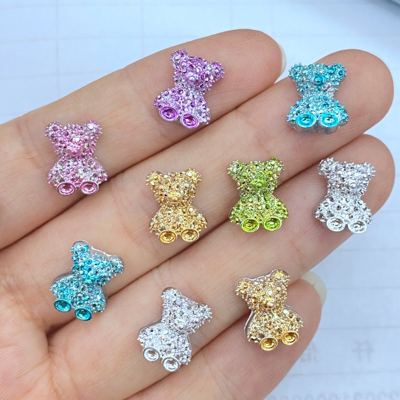 Best of 50pcs Cute New Resin Mini 3D Colorful Small Bear Nail Rhinestones Gems Glitter Nail Art Jewelry Manicure Nail Art Decorations Reviews & Tips