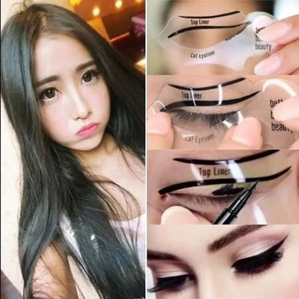 Description Picture 4 of itemEyeliner Stencils Winged Eyeliner Stencil Models Template Shaping Tools Eyebrows Template Card Eye Shadow Makeup Tool