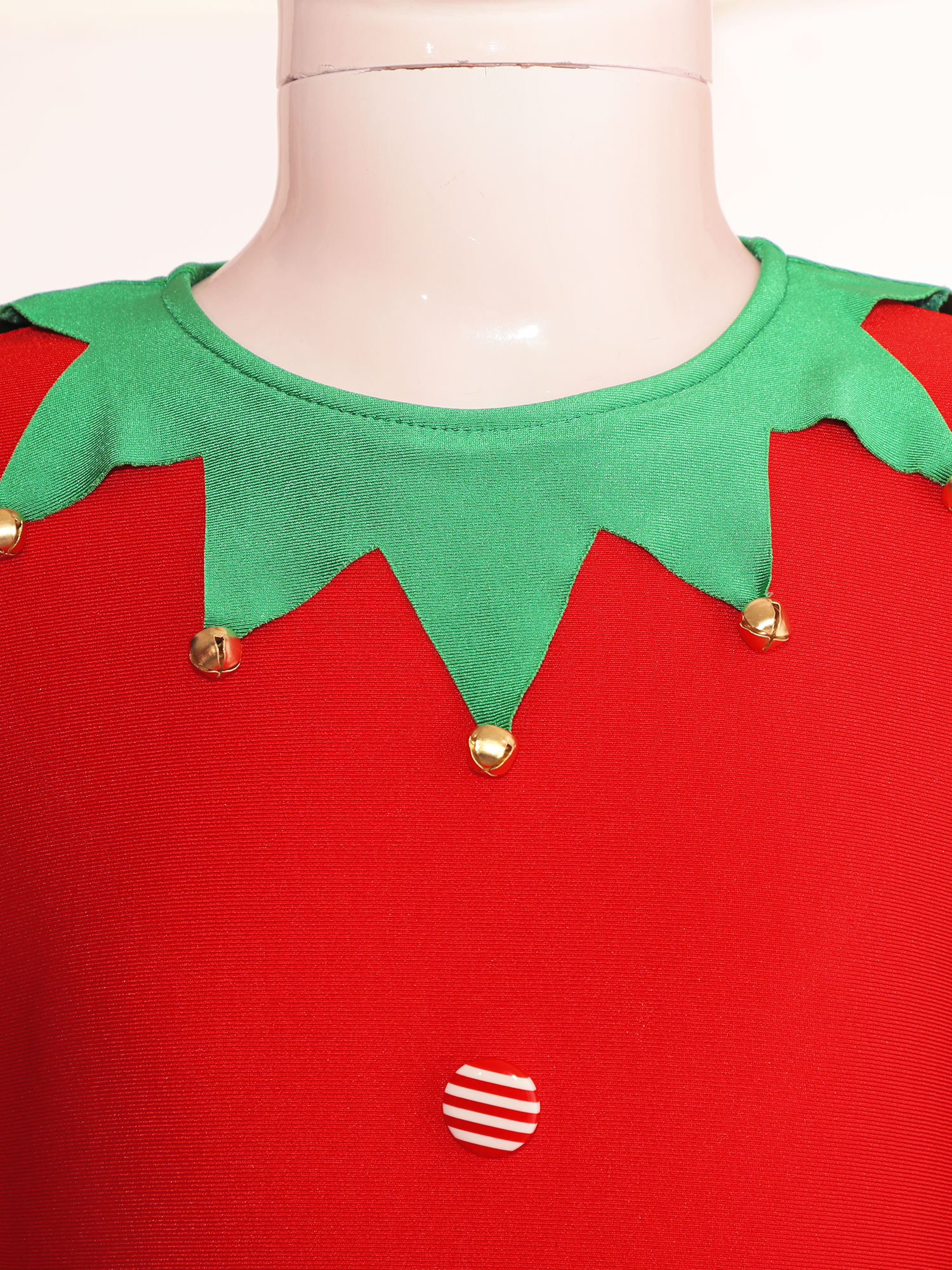 Kinder Mädchen Weihnachten Elf Santa Kostüm Langarm Streifen Gymnastik Trikot Ballett Tanz Overall Weihnachten Neujahr Party Tanz kleidung – Detail 13
