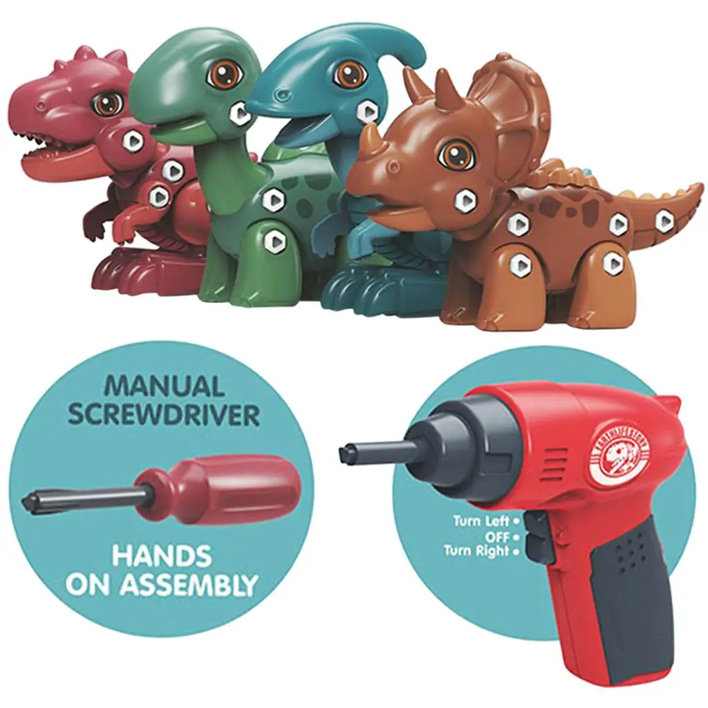 DIY Take Apart Dinosaur Toys Stem with Electric Drill for 3 4 5 6 7 Year Old