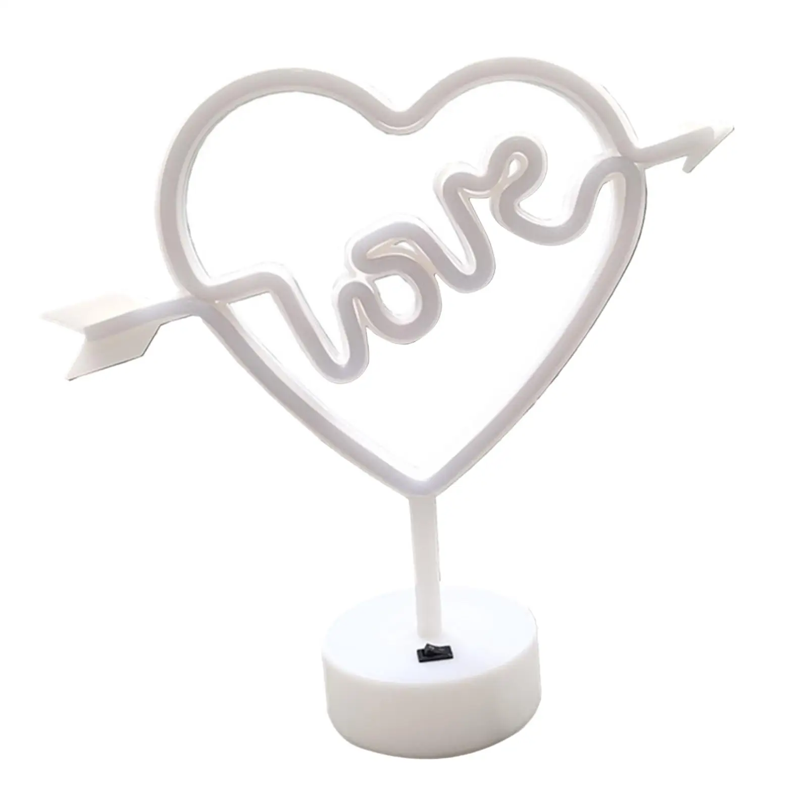 Heart Bow Shape Neon Light Ornament Creative Romantic LED Neon Sign for Desktop Gift Valentine Dorm Decor