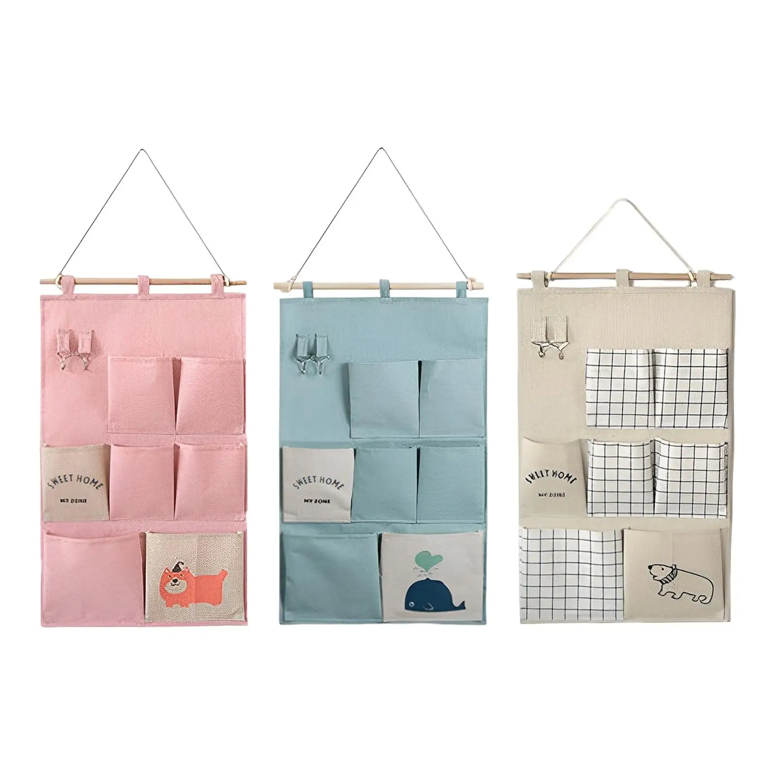 Wall Hanging Storage Bag Organizer Shelves Container Space Saving Wall Door