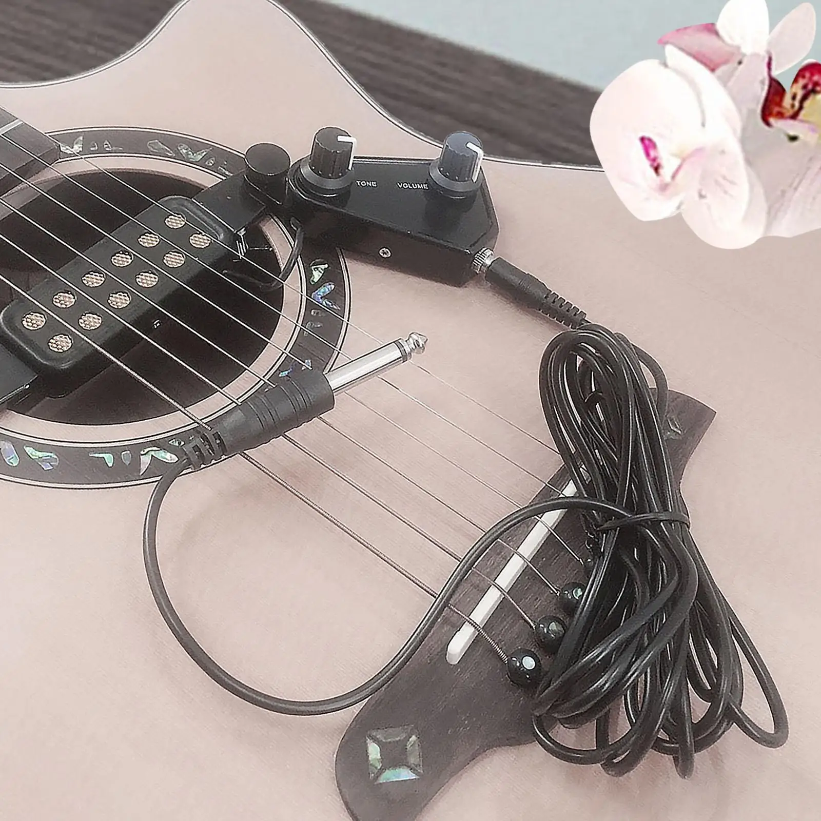 Professional Bridge Pickup Violin Accessories with Volume Knob and Volume Acoustic Guitar Pickup Guitar Bridge Pickup