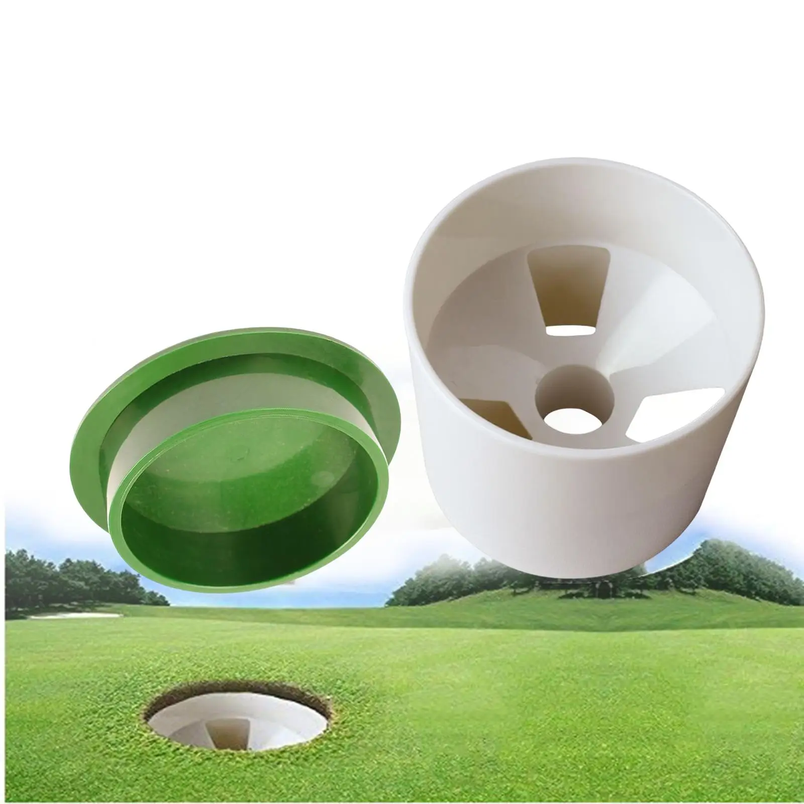 Plasitc Golf hole cups  Holder Durable Golf hole cups for Practice training  Indoor  Backyard Garden Putting