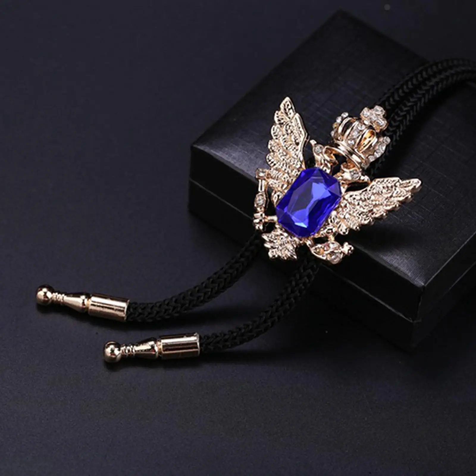 Double Headed Eagle Rhinestone Pendant Bolo Tie, for Holidays Christmas Halloween Costume Accessories