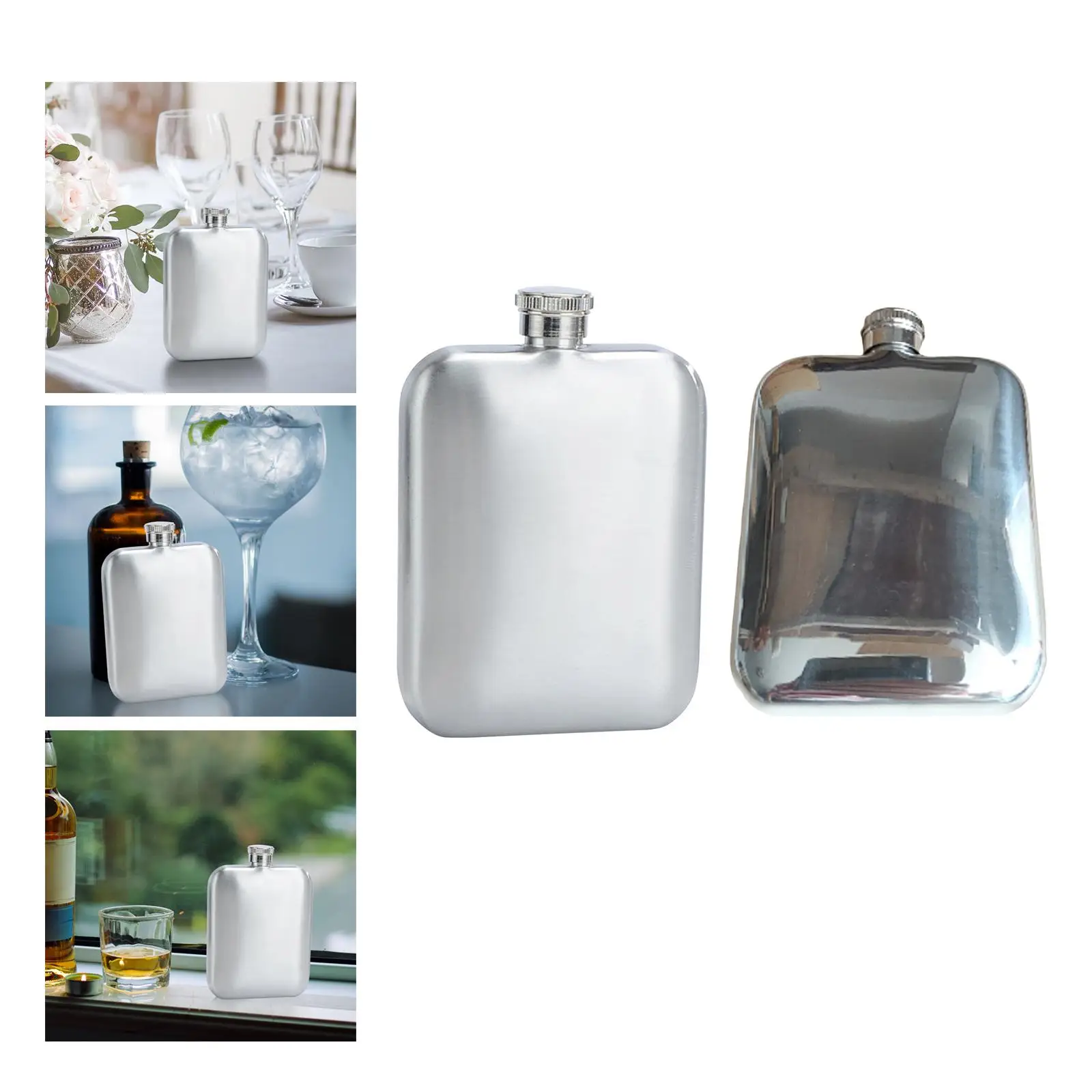 Stainless Steel Hip Flask Pot Wine Bottle Portable Drinkware for Camping Backpacking