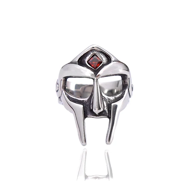 Vintage Classic Gothic Mf Doom Mask Ring Punk Stainless Steel Men's Women's  Red Stone Ring Wholesale Fashion Gifts Jewellery - Rings - AliExpress