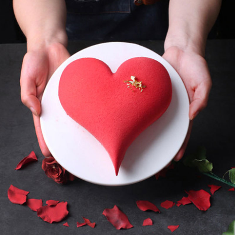 Herzförmige Silikon-Kuchenform, 3D-Diamant-Liebe, Backform, Geburtstag, Fondant, Mousse, Schokolade, Silikon, Gebäck, Molud-Werkzeuge – Detail 3