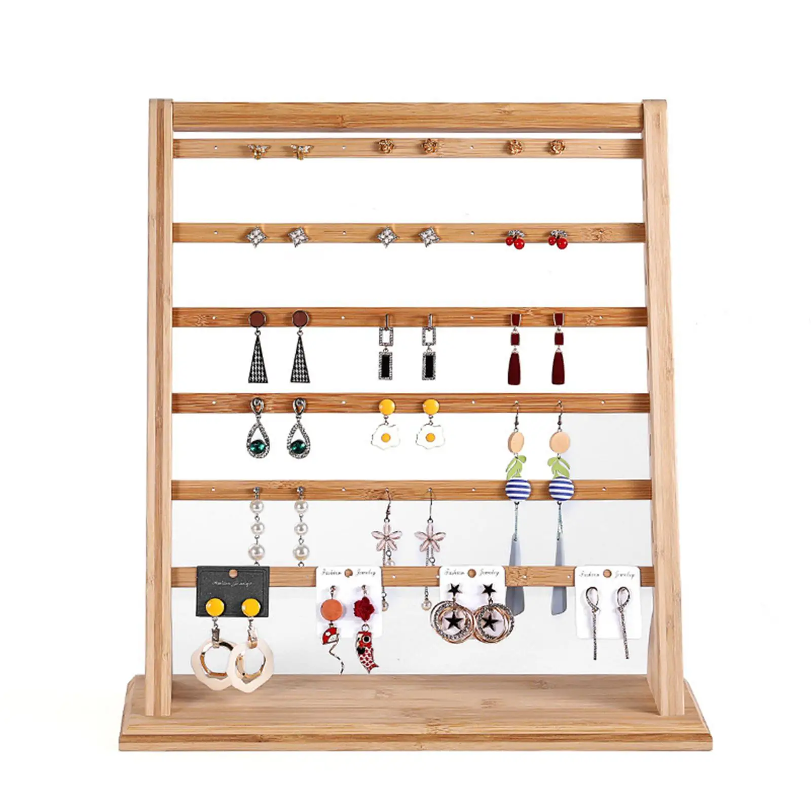 Wooden Earrings Display Rack, Detachable Height Adjustable Organiser Storage Stand, Bracket for Ear Stud Jewellery Women Girls