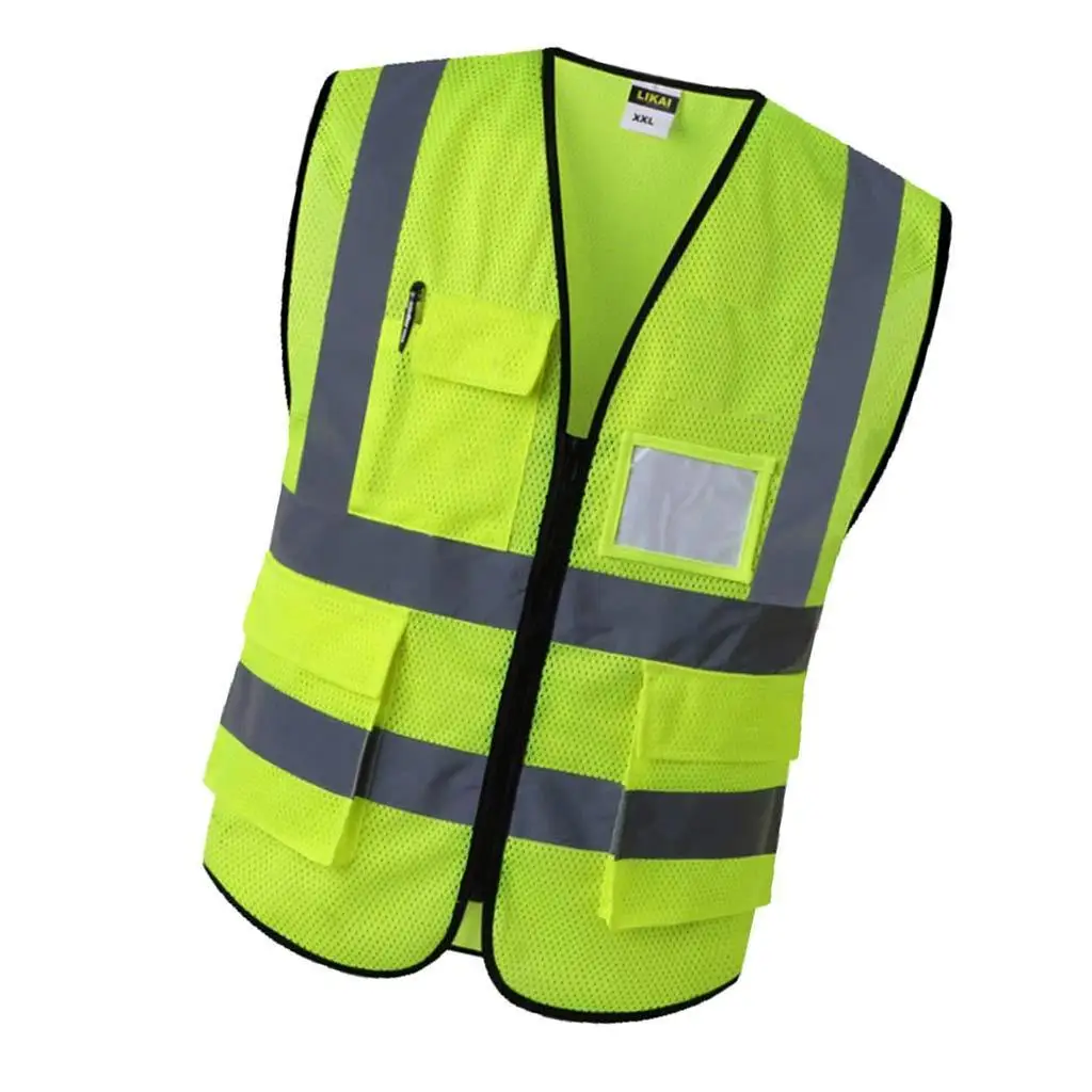 Reflective Safety Vest Construction Working Coat Gear Accessory with Pockets