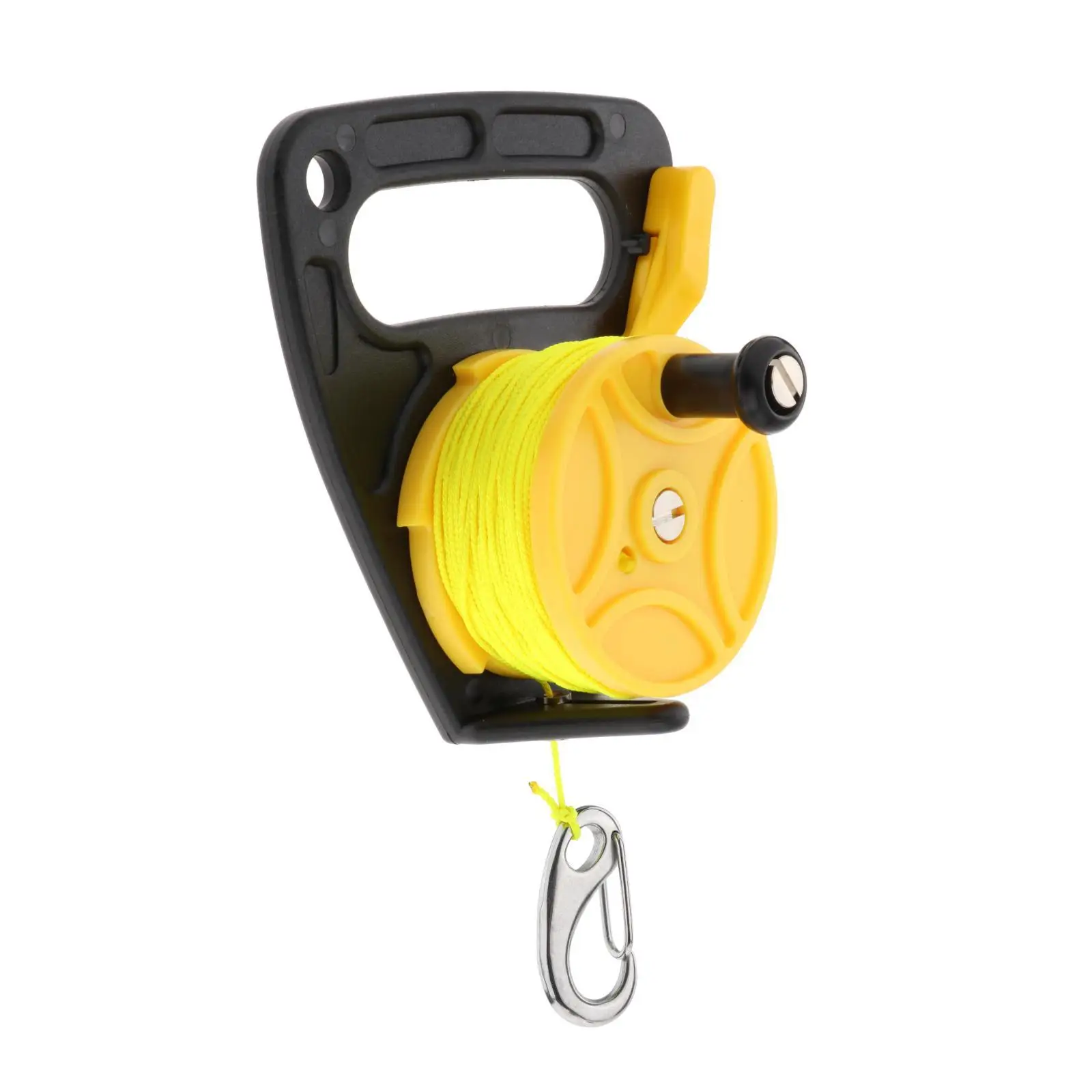 Multi-Purpose Scuba Diving Line Reel with Handle Kayak Anchor Yellow Line for Snorkeling Open Water Wreck Exploration Cave Dive