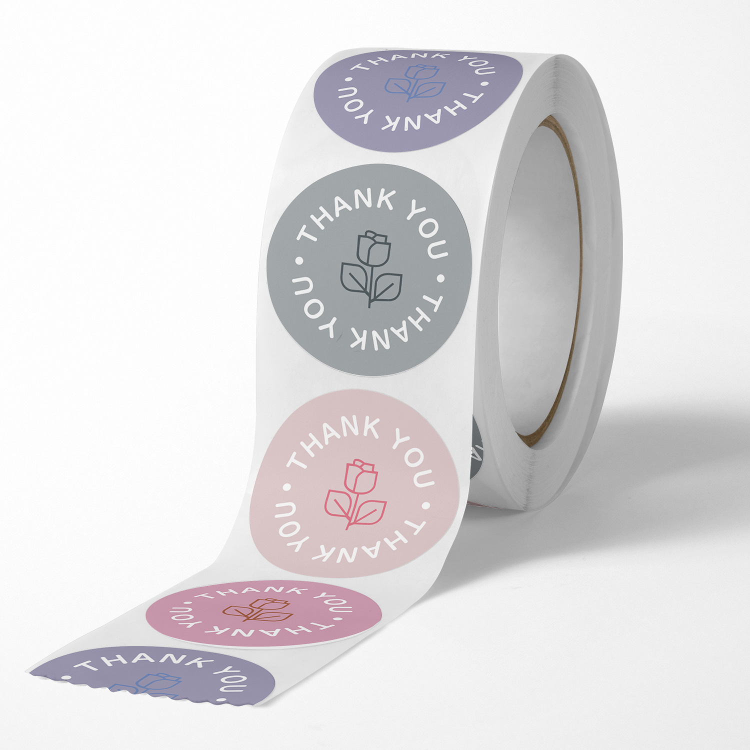 100–500 Stück Dankeschön-Aufkleber für Siegeletiketten, runde, florale, mehrfarbige Etiketten, handgefertigte Aufkleber für Geschäftsangebote, Schreibwarenaufkleber – Detail 2