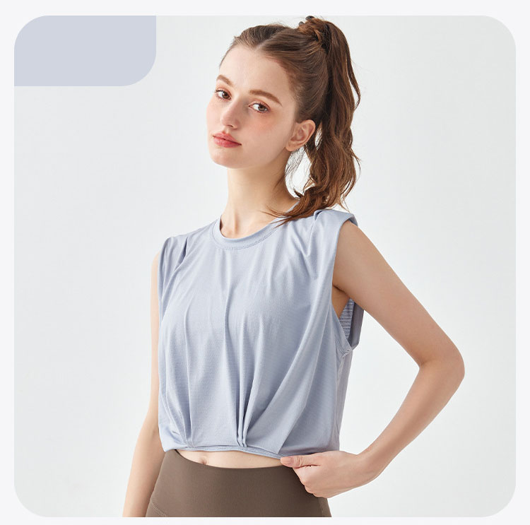 Leichtes Sport-Tanktop für Damen – atmungsaktives, ärmelloses Yoga-Workout-T-Shirt für Fitness – Detail 10