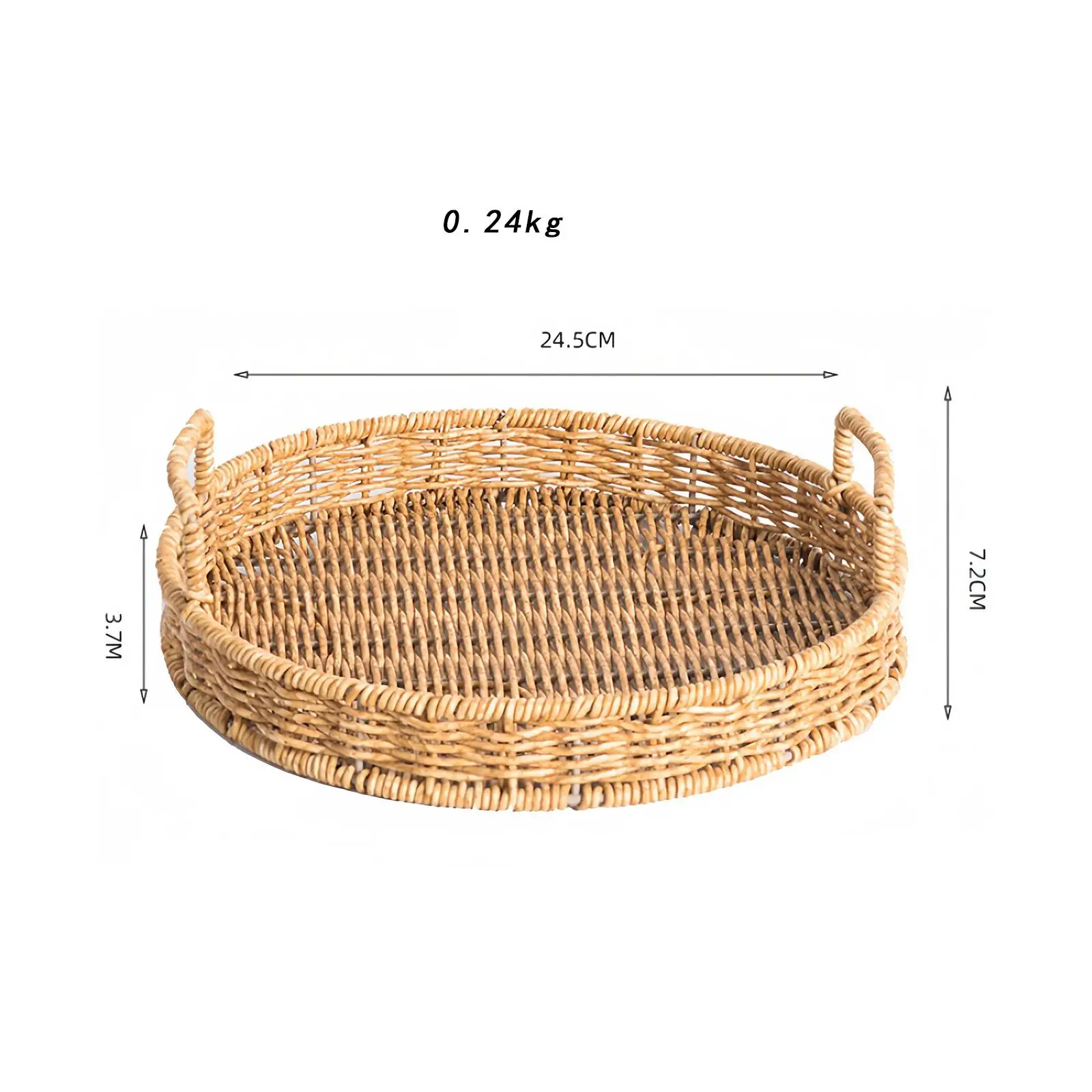 Bread Basket Coffee Table Serving Platter Fruit Tray Bathroom Basket Display Picnic Handcrafted Imitation Rattan Round Basket