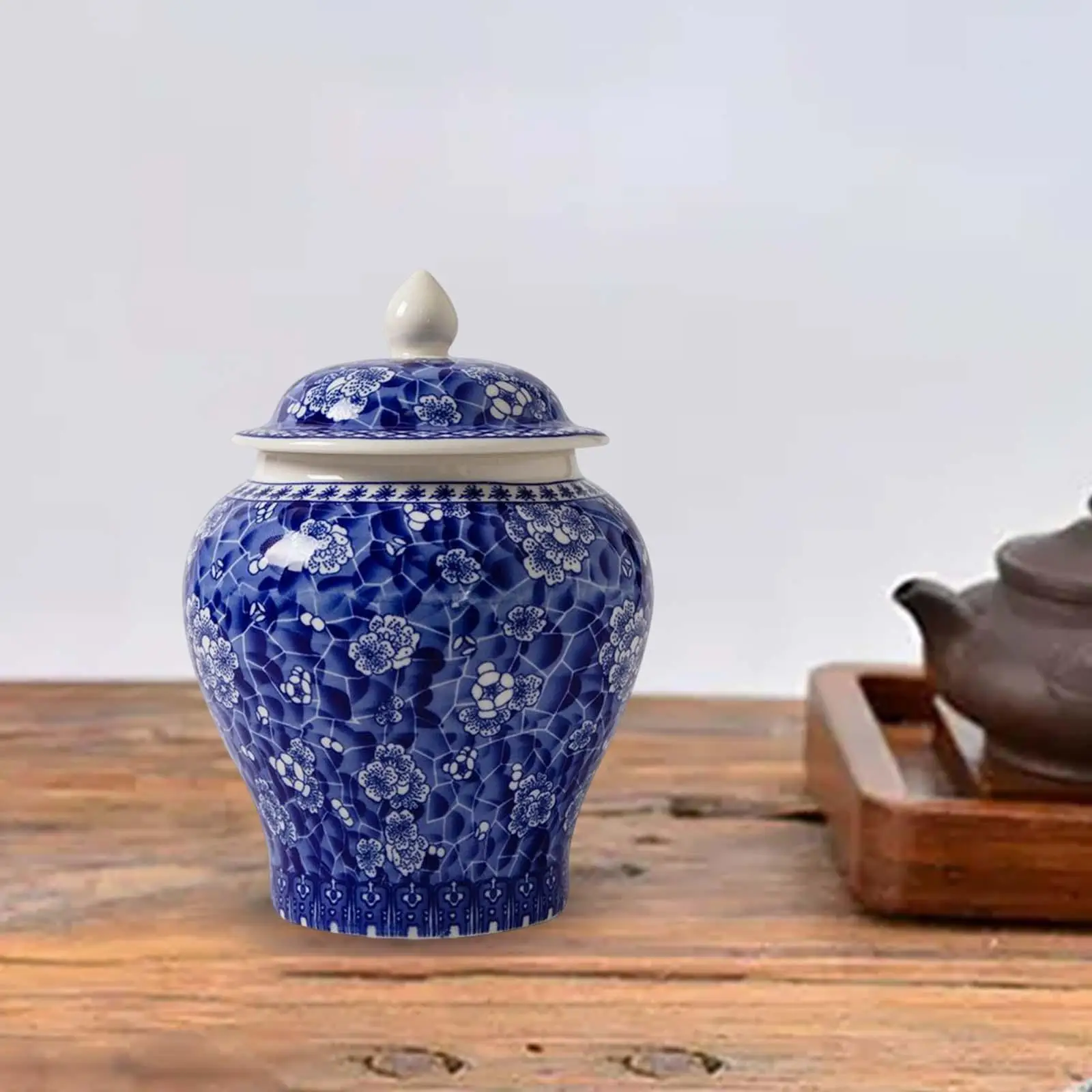 Ceramic Ginger Jar Vintage Style Gift Chinese Crafts Porcelain Jars for Desktop Home Decor Countertop Party Floral Arrangement