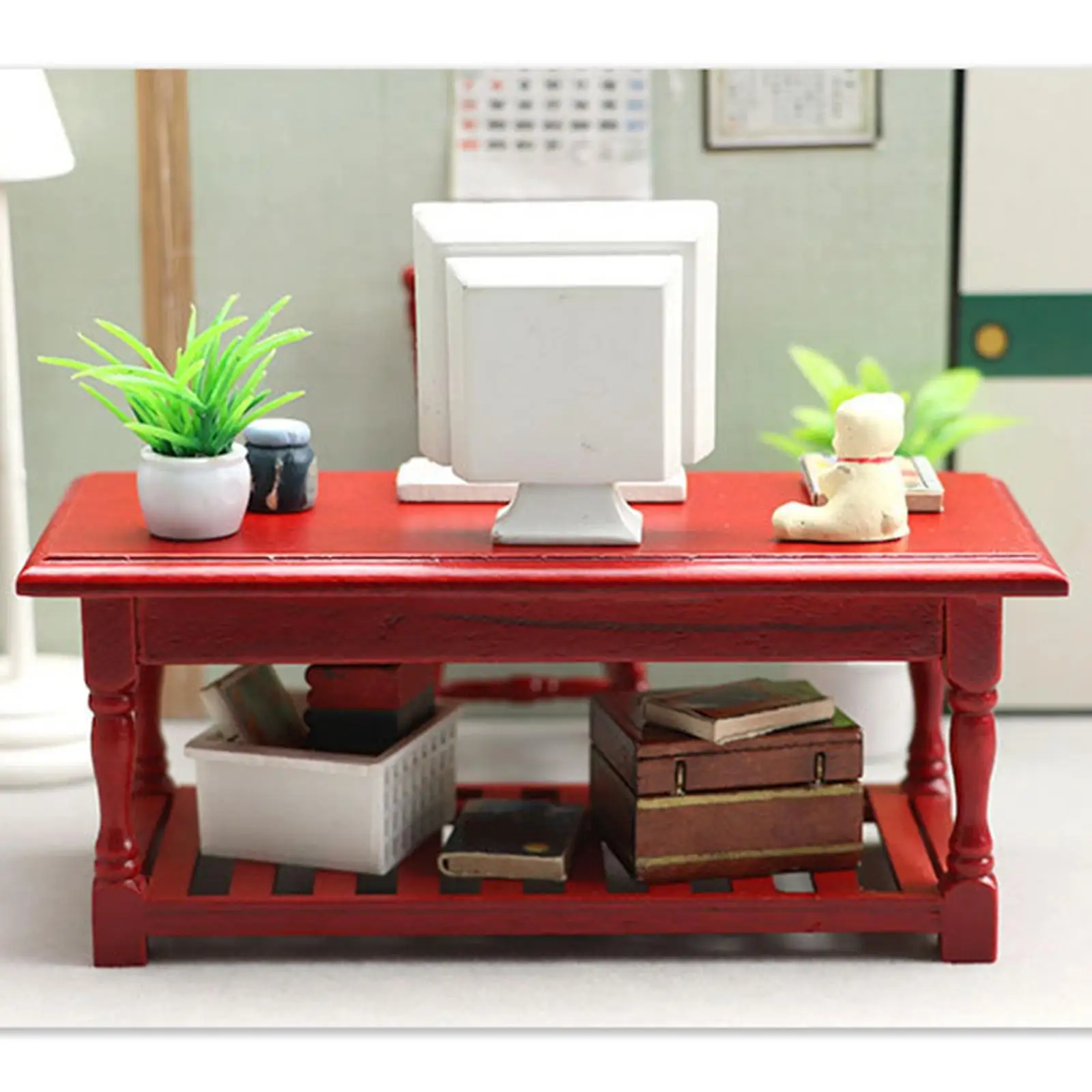 1/12 Dollhouse Miniature Table, Dollhouse Decoration Accessories Dollhouse Furniture Kids Pretend   Table Teatable