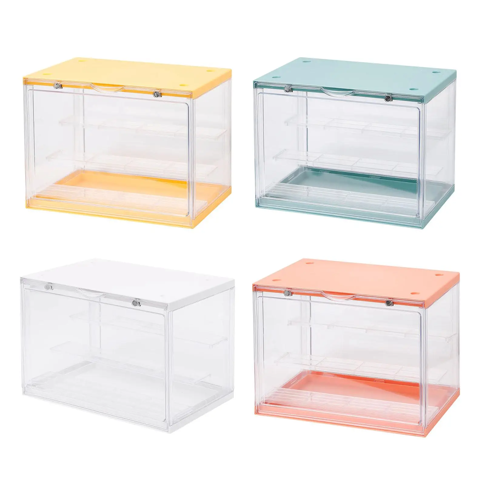  Case Dustproof Showcase for Action Figures, Assembly Countertop Cube Organizer