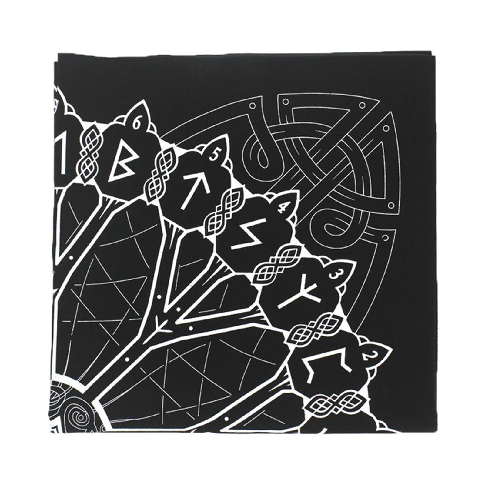 Black Rune Casting Norse   Astrology Altar Tarot Card Cloth Tablecloth Altar Piece Decor