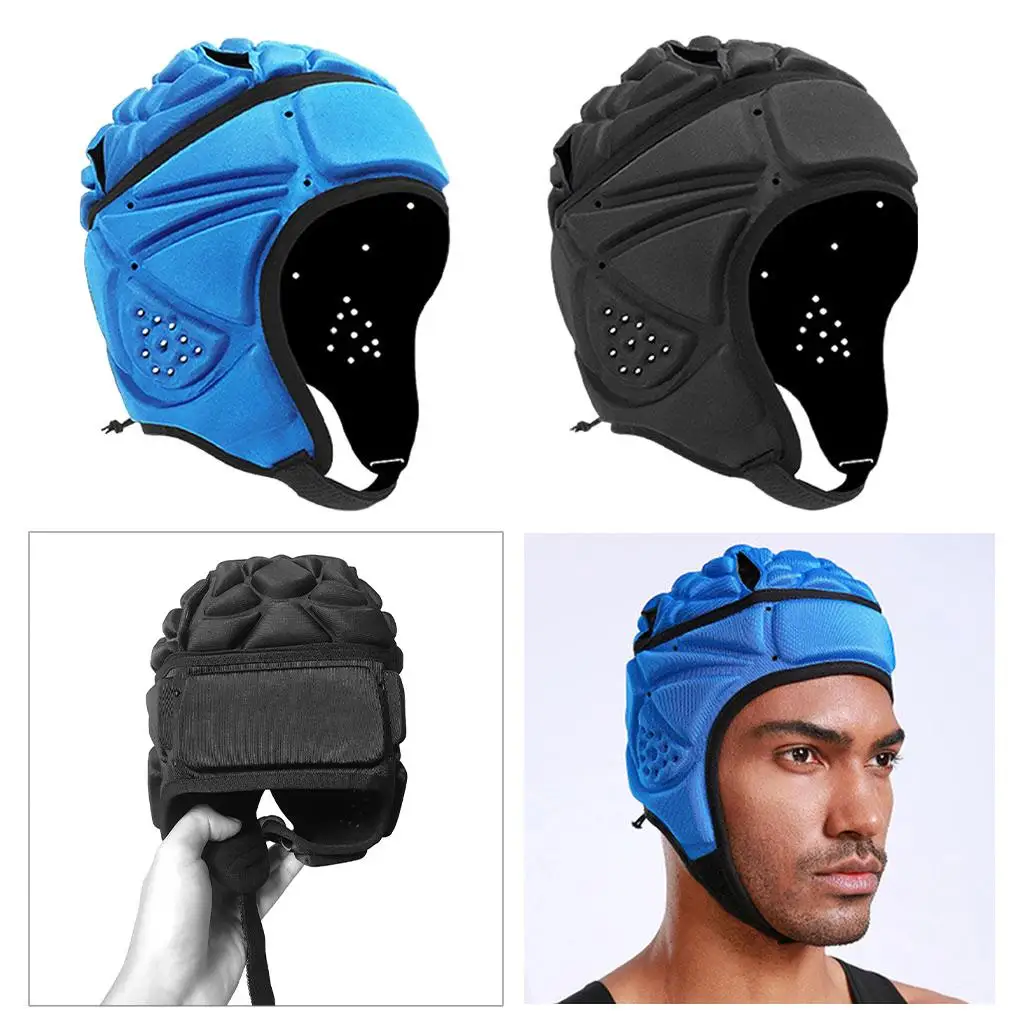 Rugby Helmet Headguard Headgear EVA Padded Adjustable Head Protector for Youth Adults Roller Skating Soccer Riding Sports