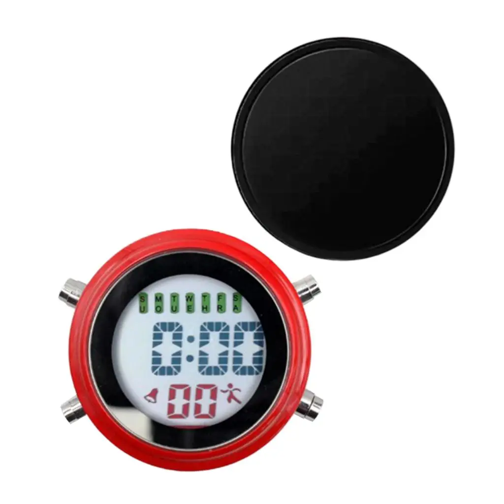 2x Mini Motorcycle Clock Watch Waterproof  Motorbike Digital Clock Time