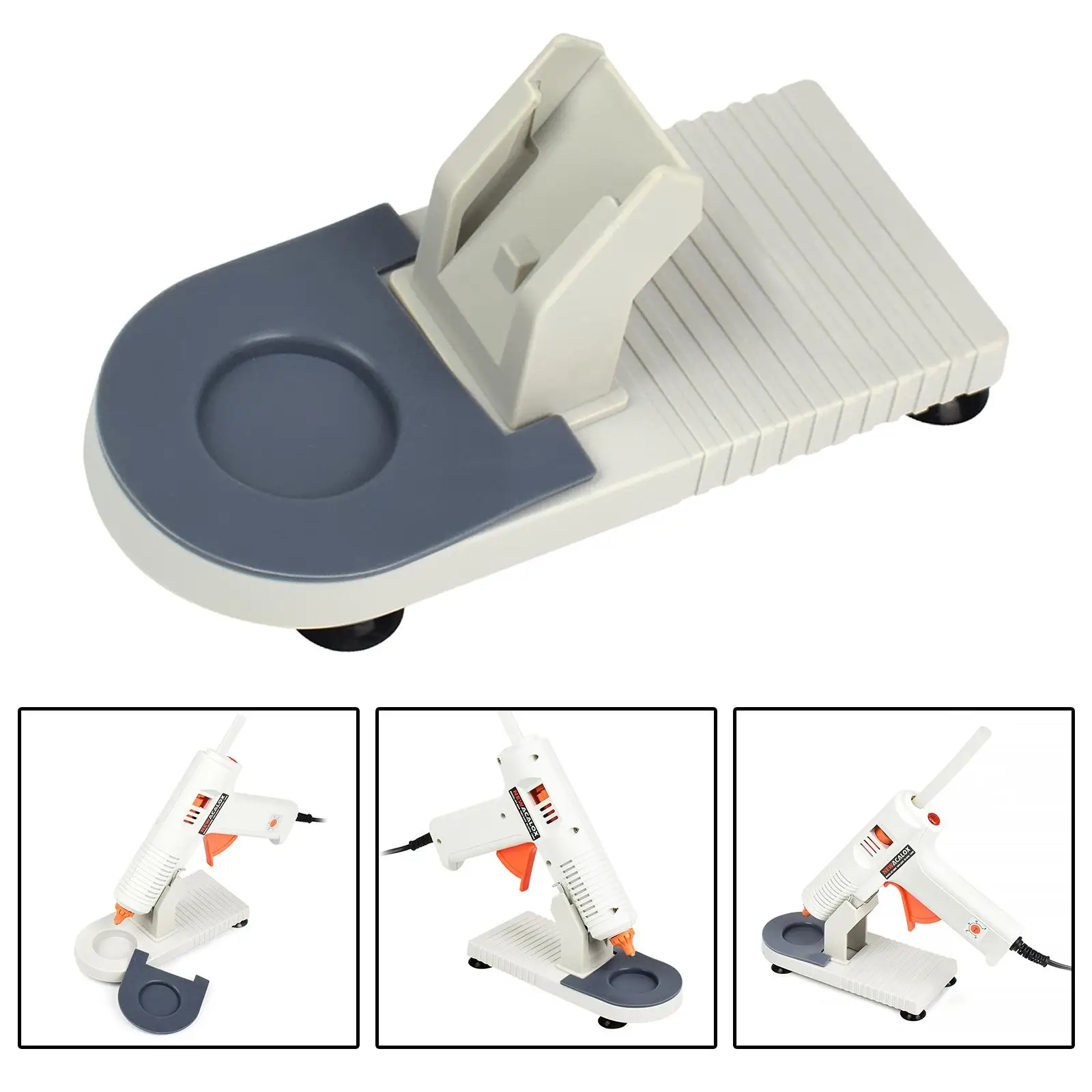 1PC Base ABS Sturdy Grey Durable Portable Storage Rack DIY Hot Glue Gun Stand for Household Melt Machine Hobbyists Electricians