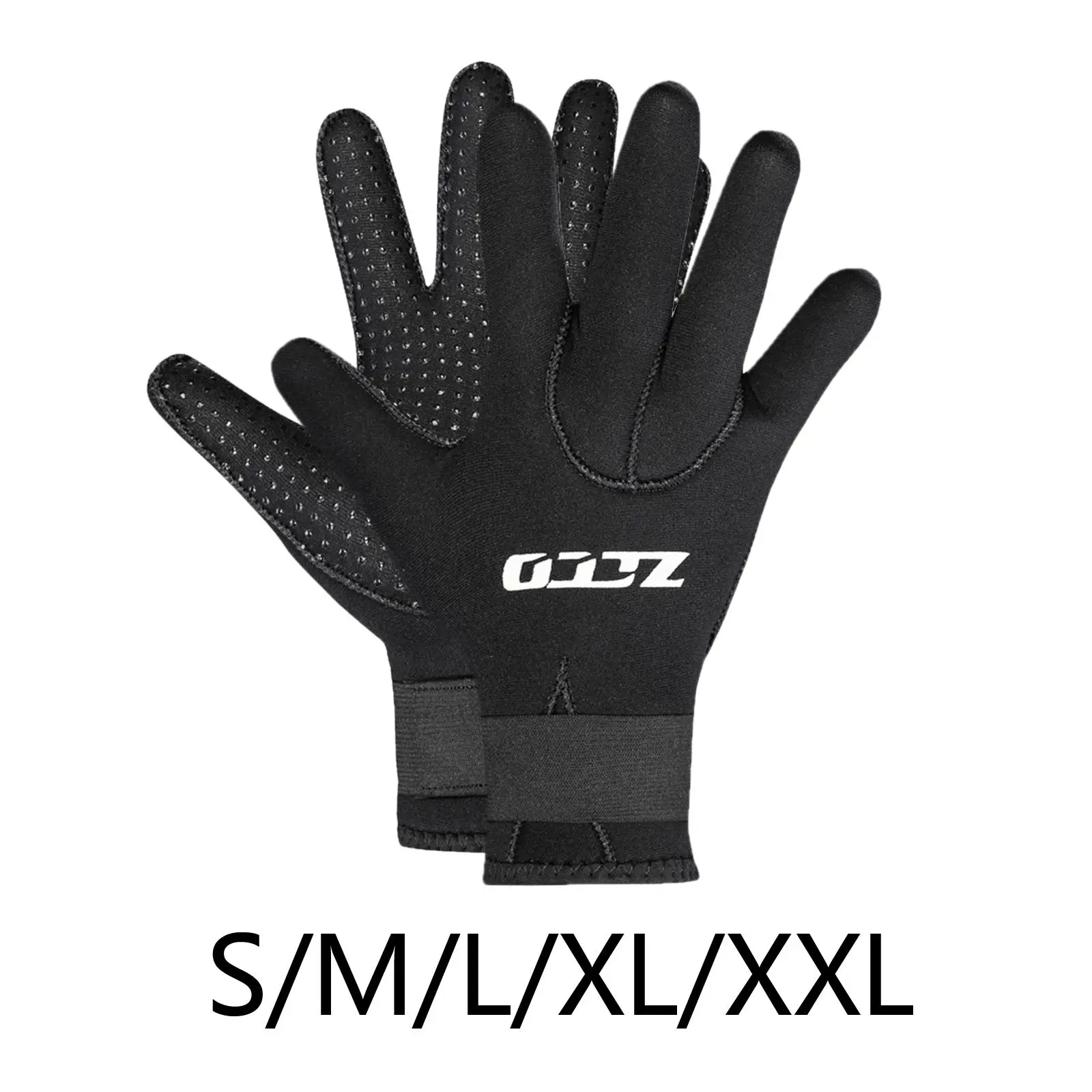 3mm Neoprene Wetsuit Gloves Cold Proof Wear Resistant Diving Gloves for Kayaking Black