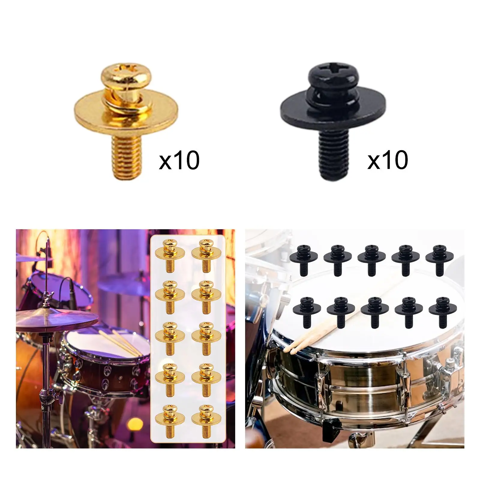 Metal Drum Lug Screws Drum Screw Drum Accessory Lug Claw Hook Snare Drum Lugs for Percussion Instrument Accessories Replacement