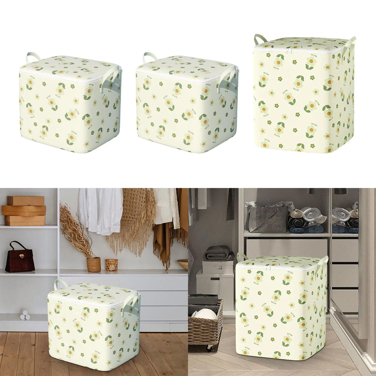 Clothes Storage Bag Sturdy Zippers Box Storage Container Clothes Storage Organizer for Toys Comforters Blanket Clothing Socks