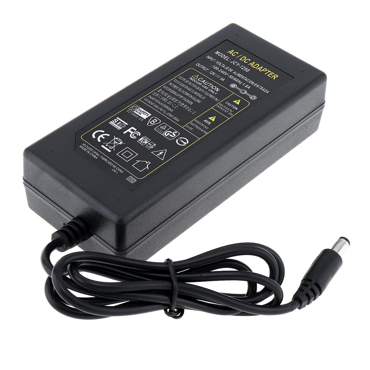 adaptador de energia, 12V, 5A, 60W, AC 100-240V, DC 12V