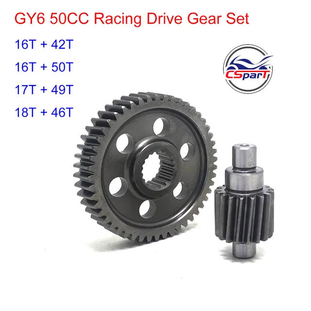 Racing Final Drive Gear Set GY6 50cc 60CC 80CC 16T 17T 18T 139QMB
