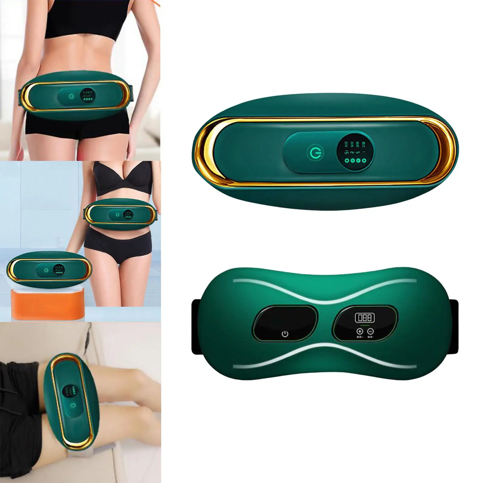 Slimming Belt Portable Promote Digestion Vibration Massage Adjustable Waist Trainer Stimulator for Office Travel Home Men Women