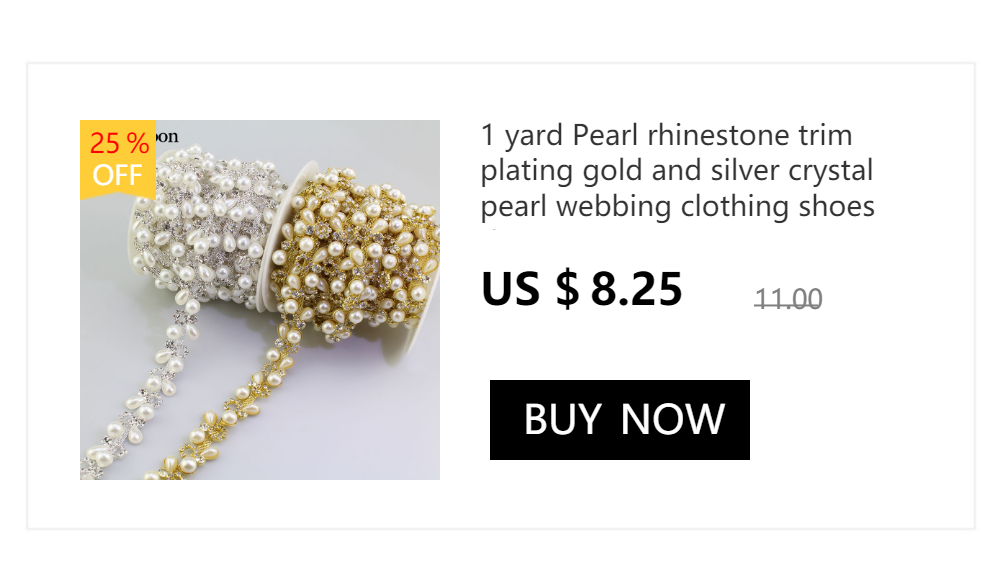Description Picture 5 of itemTwo styles small pearl crystal Manual rhinestones trim Ribbon metal chain for dress, bag, shoes accessories ML006-007