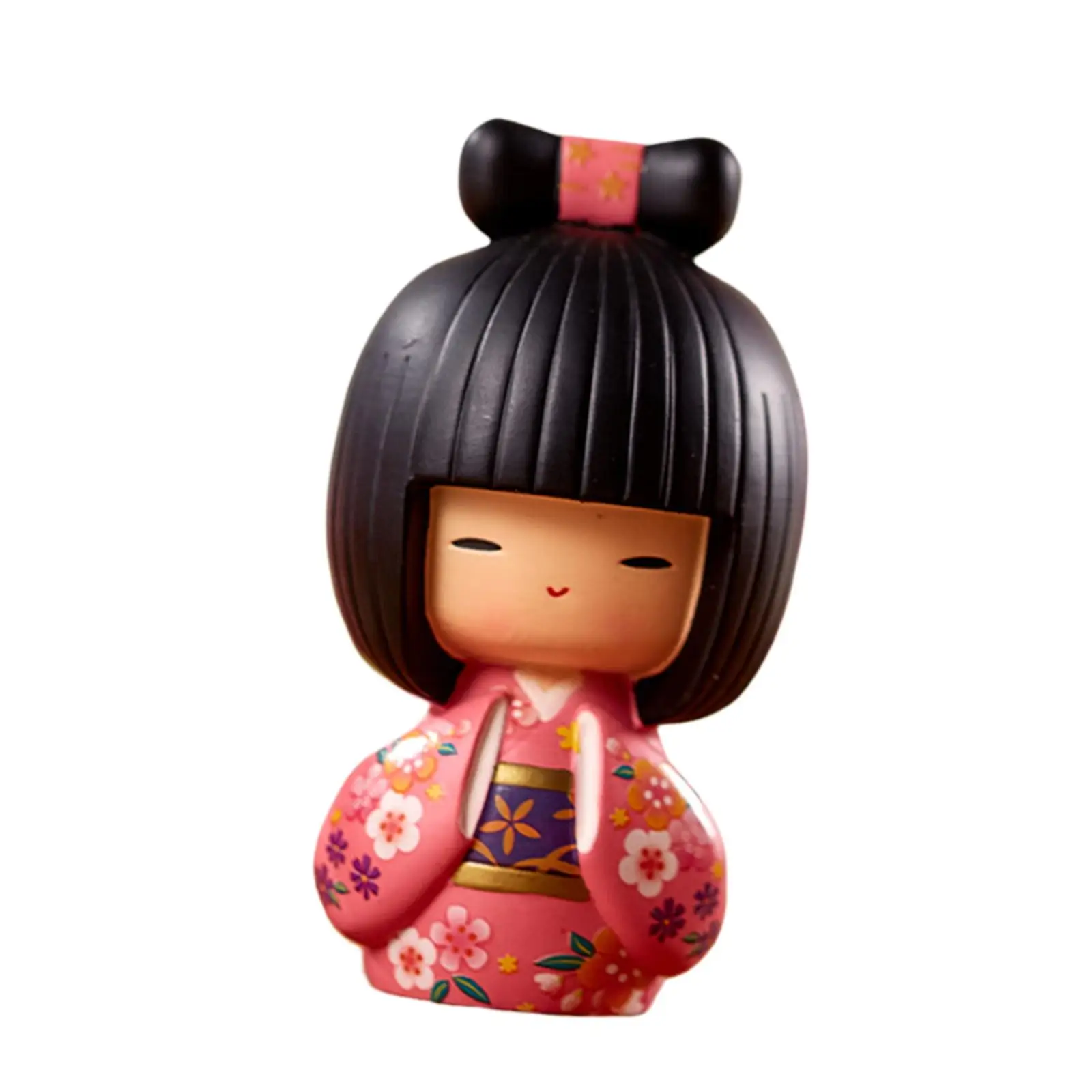 Resin Kokeshi Doll Beautiful Color Sculpture for Home Accent Desktop Decor