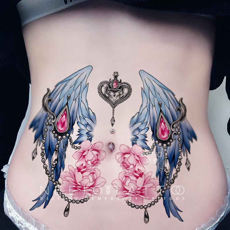 Cartoon Edelstein Flügel Tattoo Aufkleber dauerhafte gefälschte Tätowierung für Frau Arm temporäre Tätowierung sexy Kunst Faux Tattoos wasserdichte Tatuajes – Detail 2