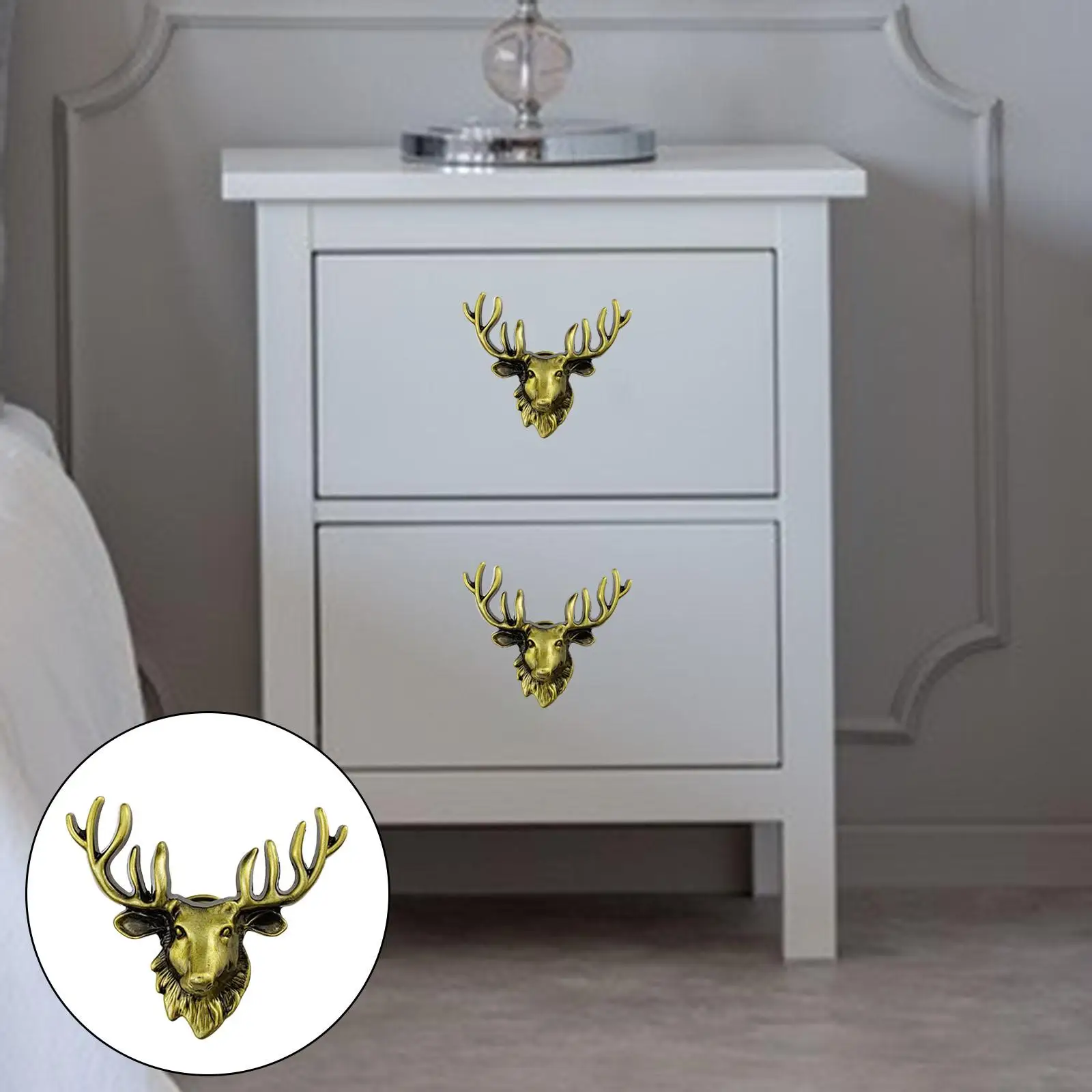 Modern Dresser Knobs Knob Handle Deer Decorative Home Furniture Metal Cabinet Knobs Knobs Pull for Wardrobe Bookcase Kitchen