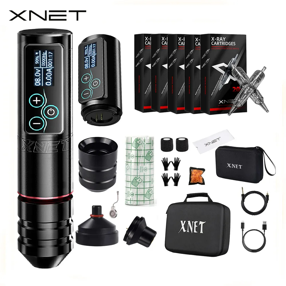 Best of XNET Vane Wireless Tattoo Machine Kit Brushless Motor Tattoo Pen Kit With 2400mAh Battery 100pcs Premium Mixed Size Cartridge Reviews & Tips