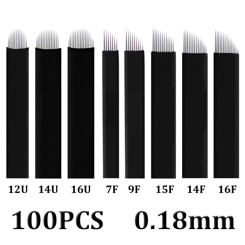 Best of 100pcs 0.18mm Lamina Tebori Flex Microblading 12 14 16 18 U Shape Tattoo Needles For Permanente Makeup Eyebrow Blades Manual Pen Reviews & Tips