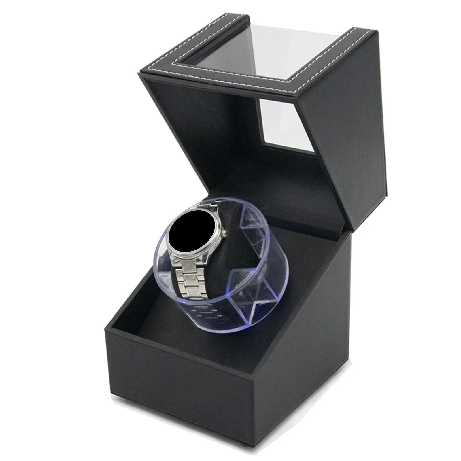 Single Watch Winder Box Watch Case with Quiet Motor USB Powered for Men`s Watches Automatic Watches Holiday Gifts