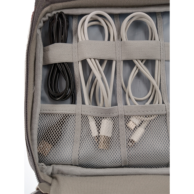 Organisateur De Câbles De Voyage Léger – Tissu Jacquard – Pour Chargeurs, Accessoires Numériques