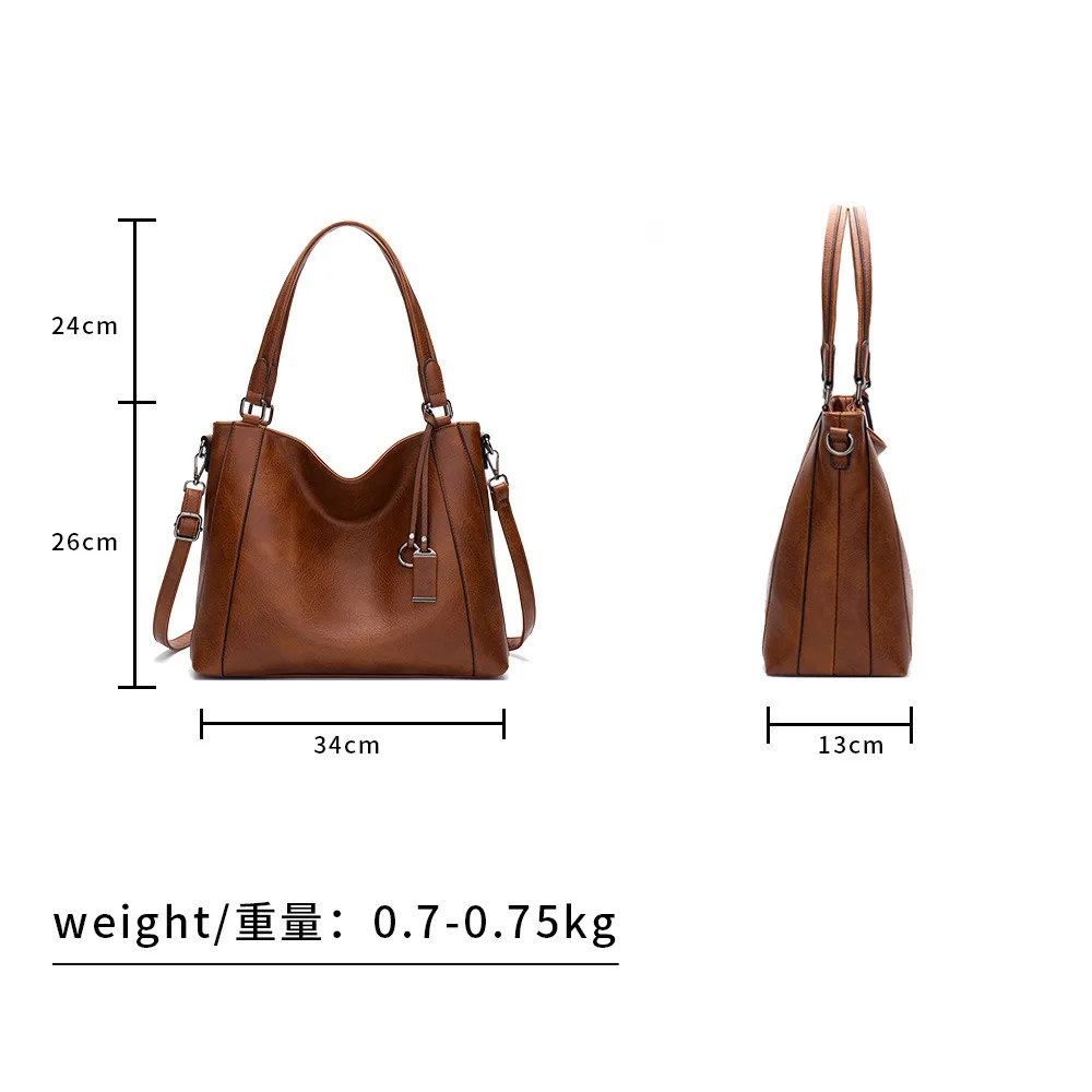SCOFY FASHION Vintage PU Leather Purses and Handbags for Women Luxury Shoulder Bag 2 Pieces Set Crossbody Bag Tote Bags