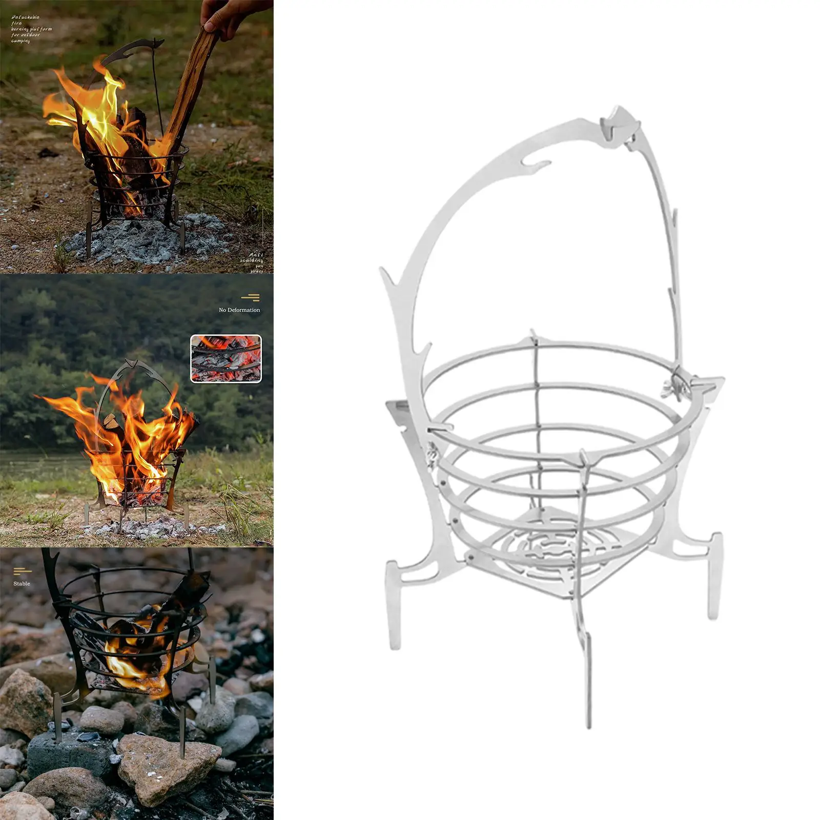 Mini Barbecue in Stainless  for Camping burning Barbecue