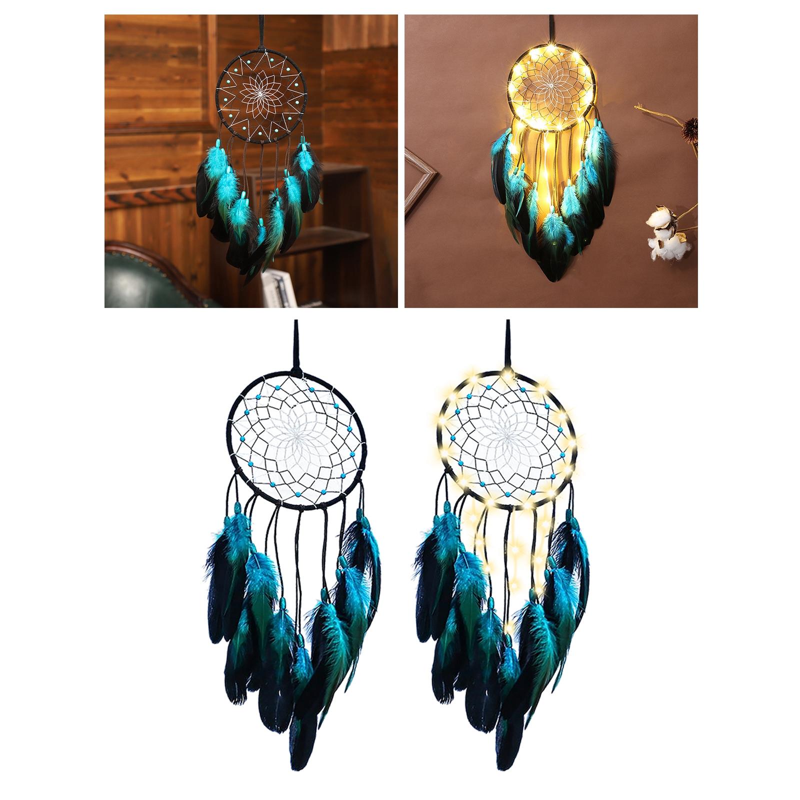 Dreamcatcher Blue Dream Catcher Handmade for Bedroom Decor Wall Hanging Home Decoration Gifts for Teenage Girls Baby Kids Room
