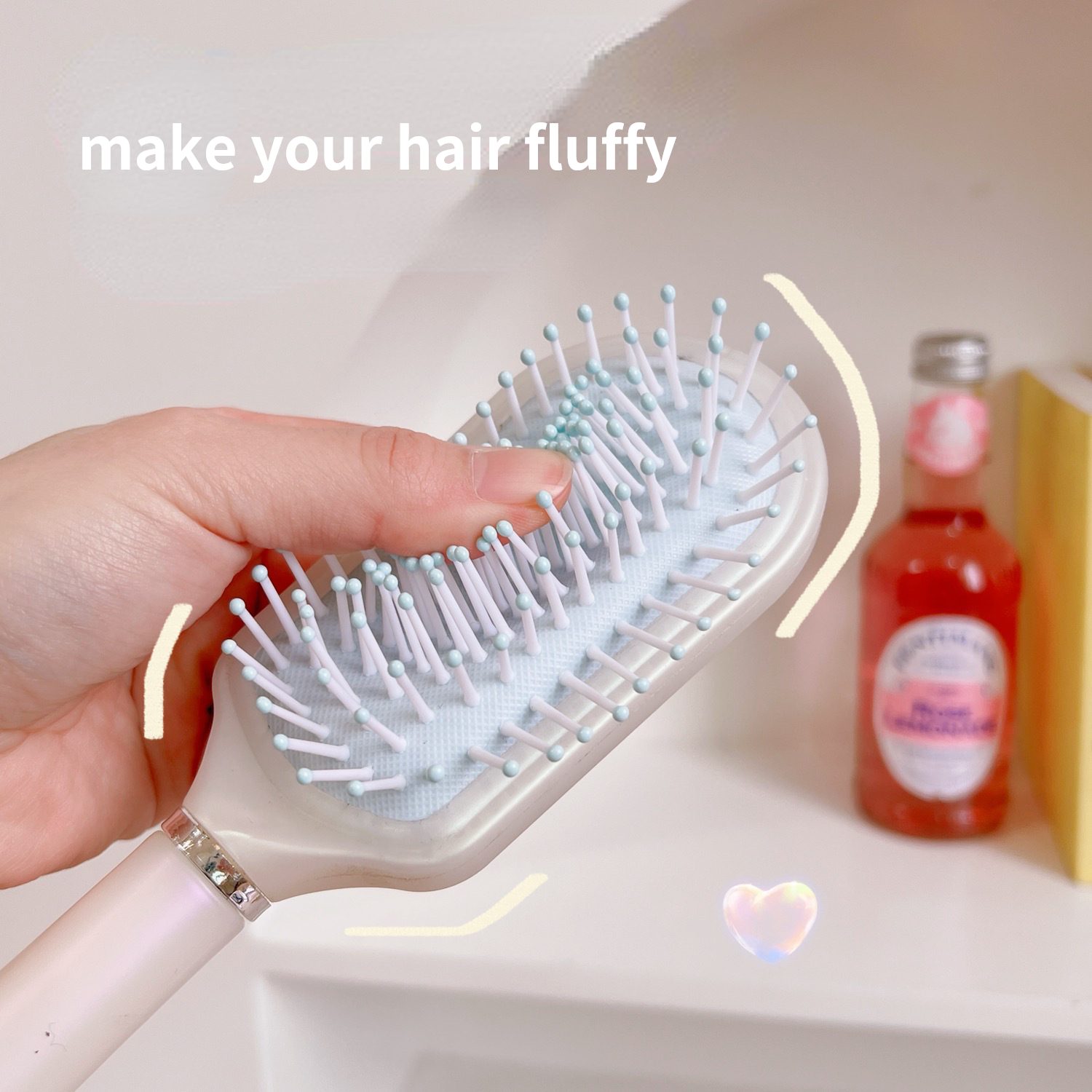 Flauschigen Curling Air Kissen Kamm Anti Statische Massage Haar Pinsel Lockige Detangle Haar Pinsel Frauen Friseur Haar Styling Kamm – Detail 5
