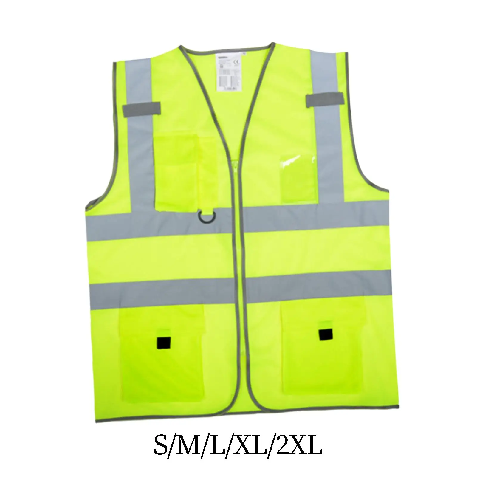 Reflective Vest Multi Pocket Highlight Reflective Safety Jacket Engineer Vest for Racing Running Sports Workers Construction