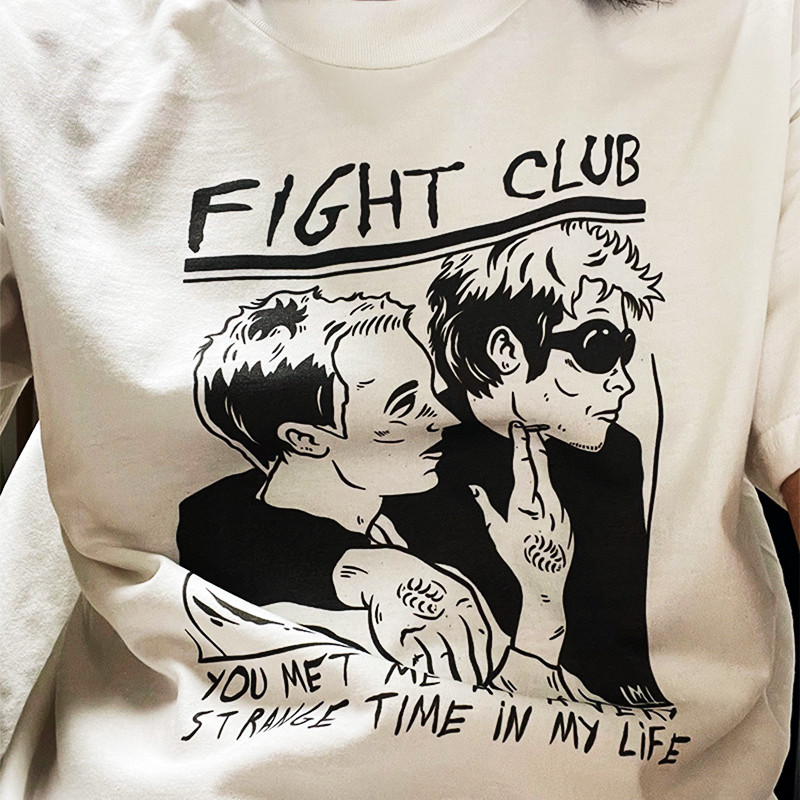 Unisex Vintage Fight Club camisas gráficas, manga