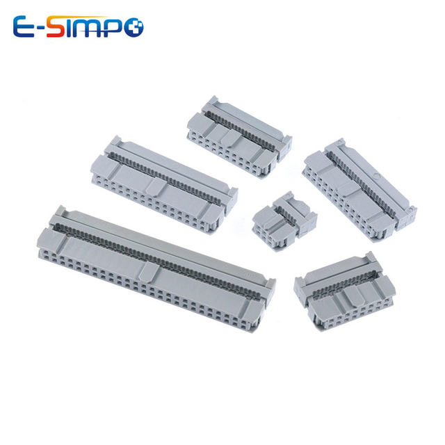 Socket Ribbon Conector Ribbon Cable Assembly 50-Pack FC-16P IDC Connectors - 2.54mm Female ...