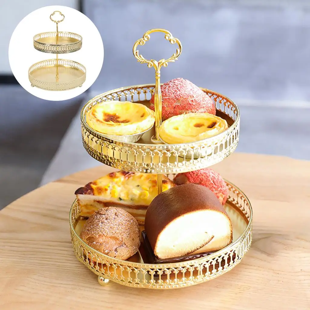 Texture Storage Tray Double Pastry Jewelry Hollow Out Bathroom Bedroom Gift