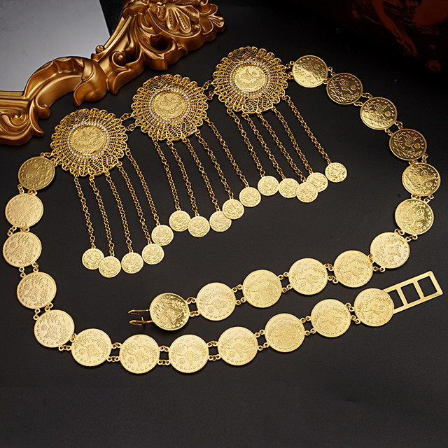 Gold Color Belly Chains for Women Gold Jewelry 24k Original Turkish Coins  Belt Jewelry Middle East Oman Iraq Kurdish Kurdistan - AliExpress