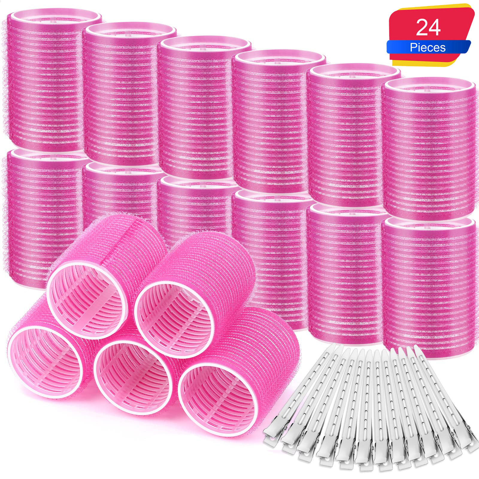 Best of 12Pcs Hair Rollers Heatless Self Grip Holding Curler With 12Pcs Duckbill Clips For Long Medium Short Thick Thin Hair Bang Volume Reviews & Tips