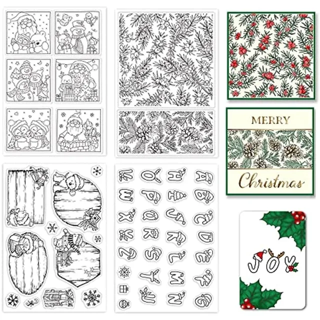 Clear Silicone Stamps Christmas Alphabet Clear Stamps for Card